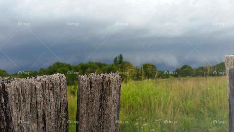 Storm over fence