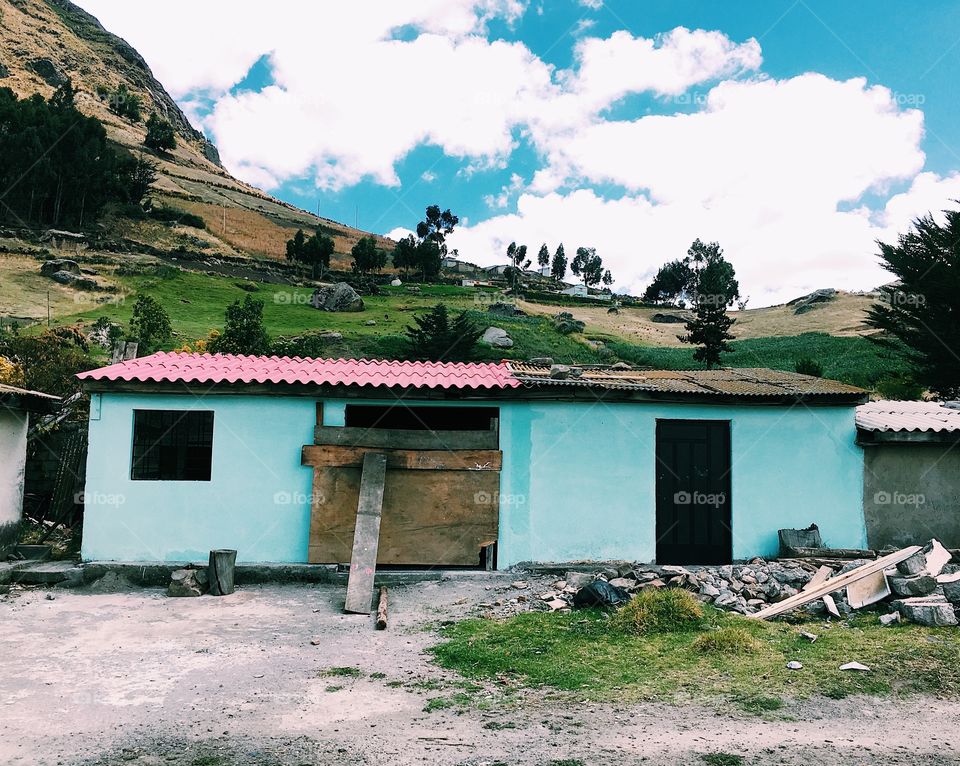 Blue house in Bolivia 