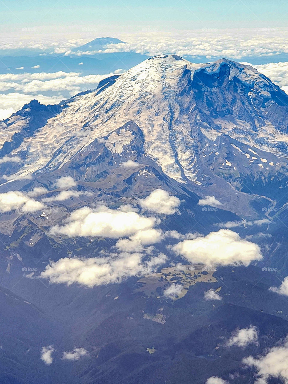 Mount Rainier is a massive mountain near Seattle and visible from many miles away