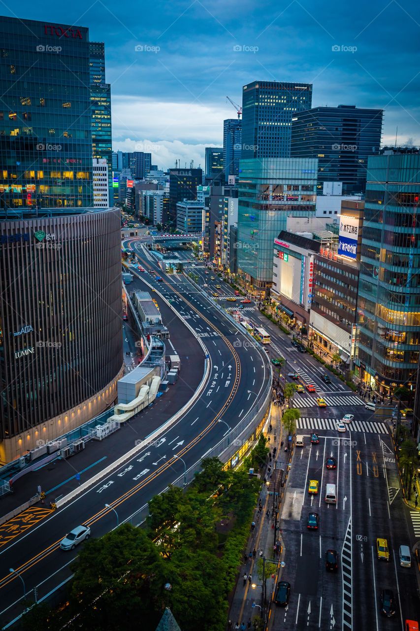 The city streets of Tokyo
