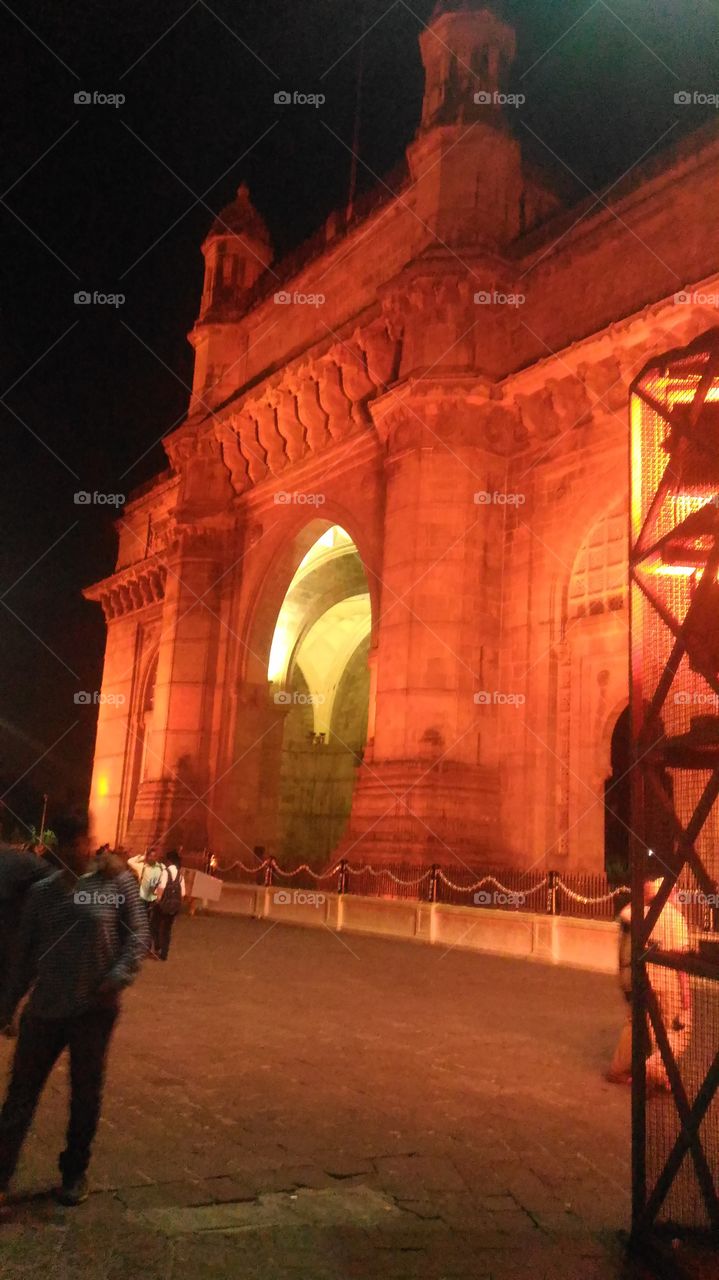 a gateway of india ehich is located at mumbai and opposite to taj hotel. a lovely view and i miss that lonely, fresh  and cold air at night view
people are cime here to watch that light and spread a love
this is the proud if our nations iur india