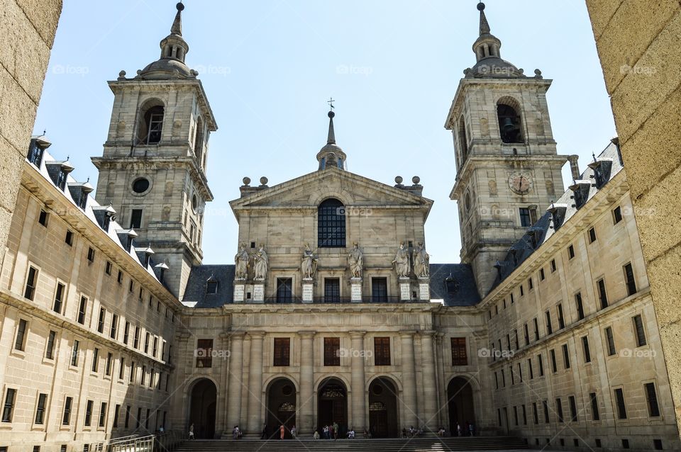 Monasterio de El Escorial. Real Monasterio de San Lorenzo del Escorial, Patio de los Reyes (El Escorial - Spain)