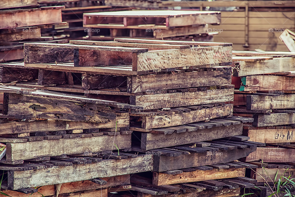 Stack of wooden pallets