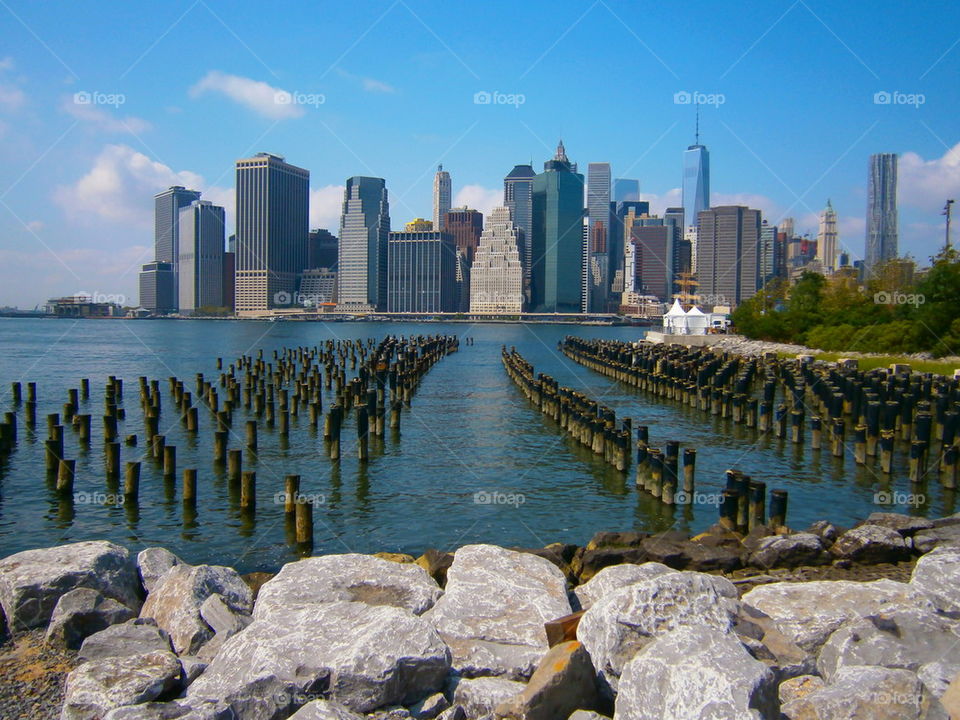 Distant view of New York skyline