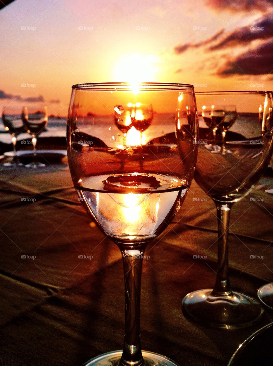 summer sunset wine wineglass by moonjansen