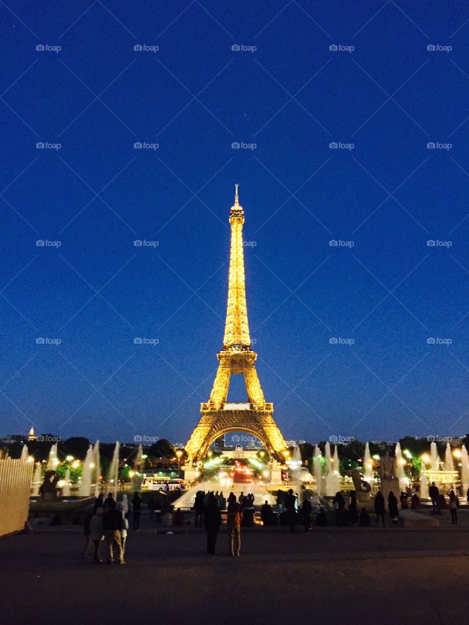 Eiffel Tower at night. Paris France 