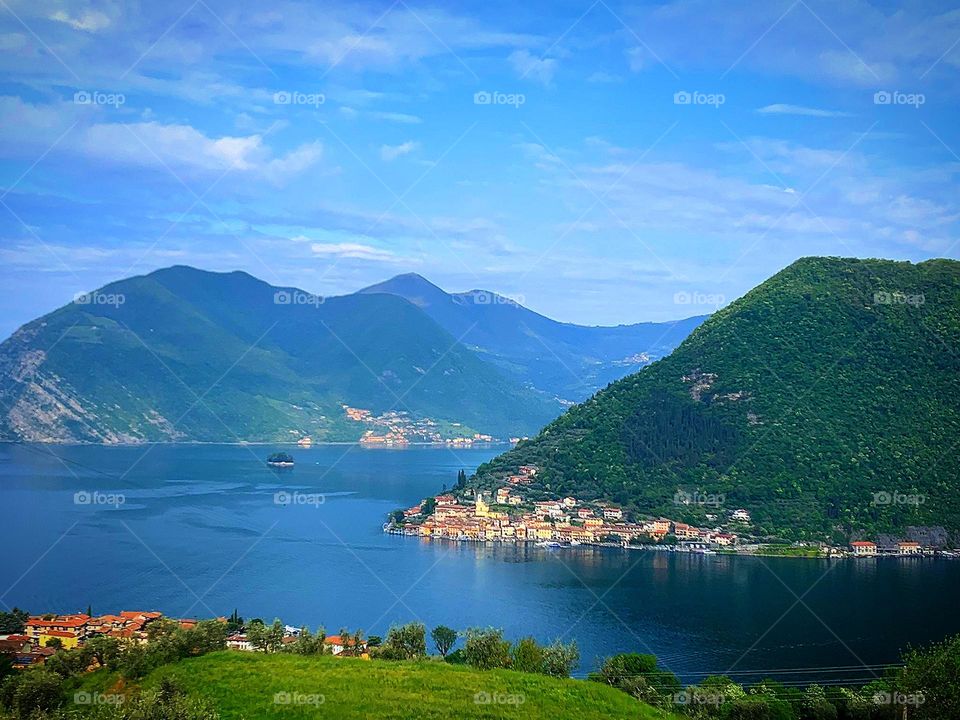 Paradise and freedom of the countryside. Italy. Lake Iseo. Monte Isola Island