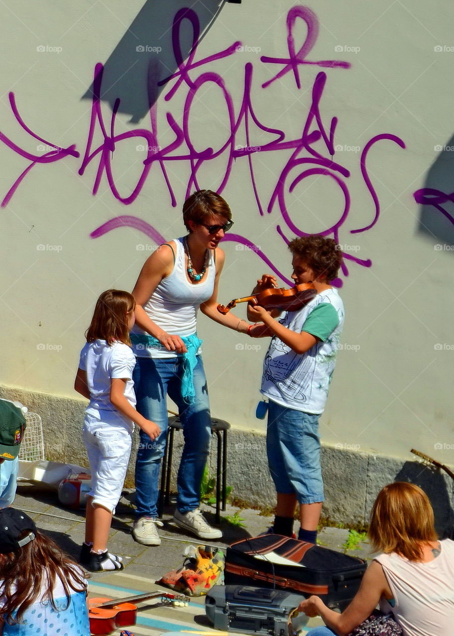 street party. music lesson