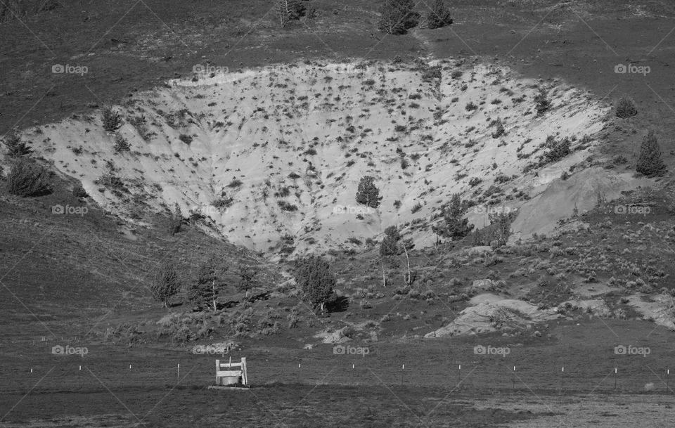 Side cut off of hill from excavation 