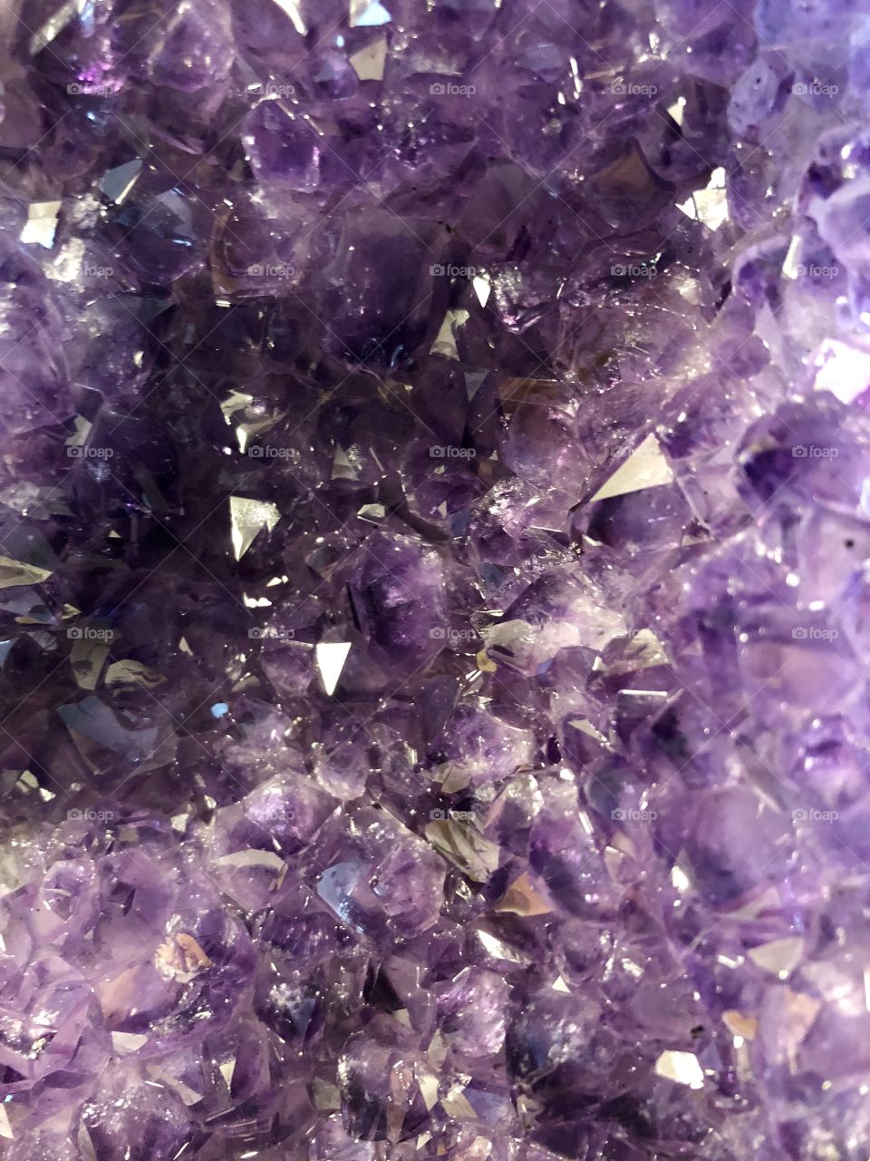 Close up of Amethyst cluster. 