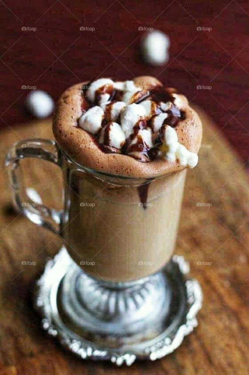 cappuccino, hot chocolate with chocolate