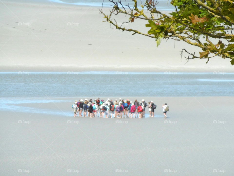 groupe dans la baie du mont saint michel