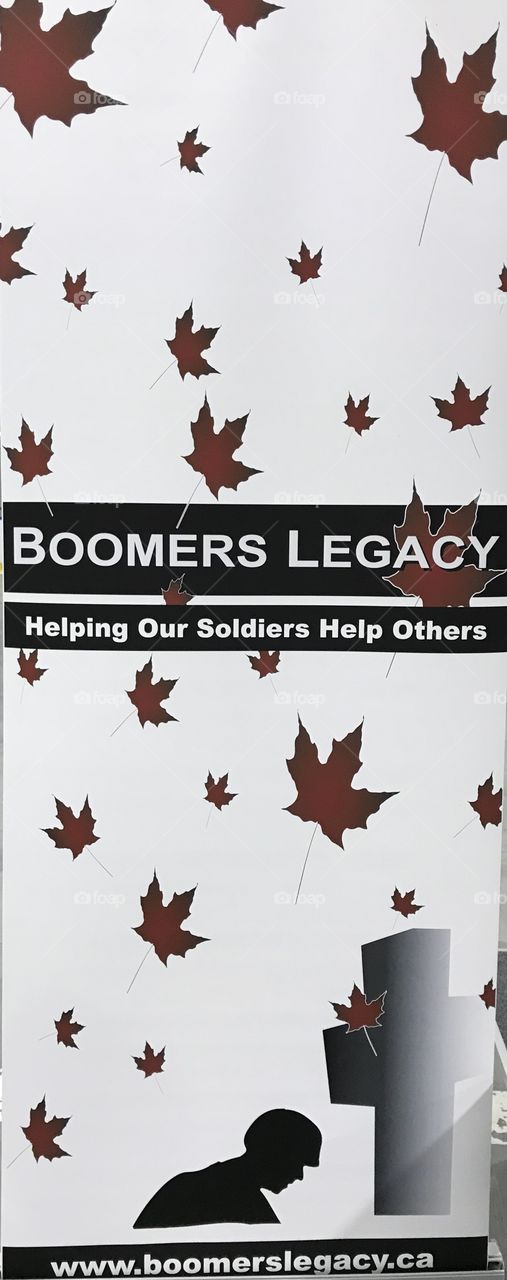 Boomers legacy is a nonprofit organization in Canada to help soldiers. It is in honour of Boomer who was a medic in the Canadian military and killed in Afghanistan. boomerslegacy.ca