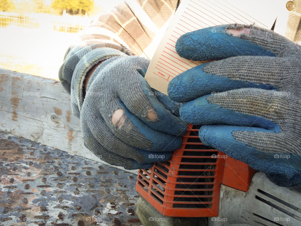 Working Hands in Gloves