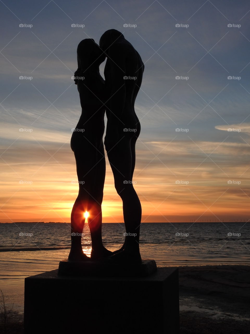 Lovers in sunset