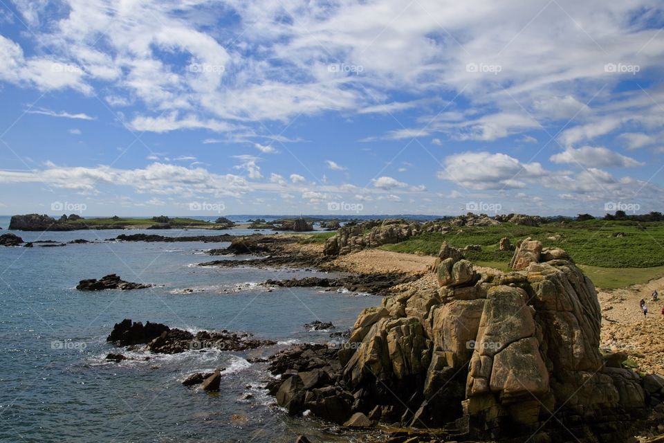 beach and rocks in brittany