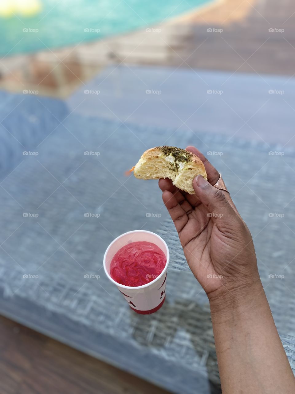 Mixed pastries with soft drink