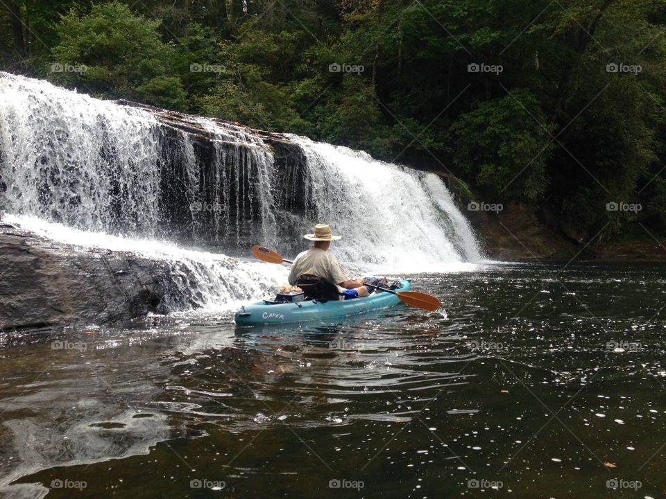 Paddling to the falls