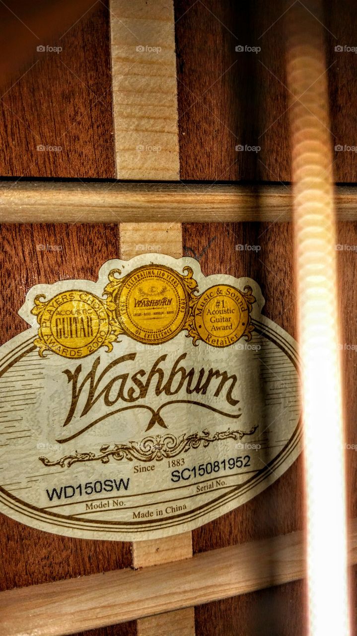 washburn acoustic guitar closeup