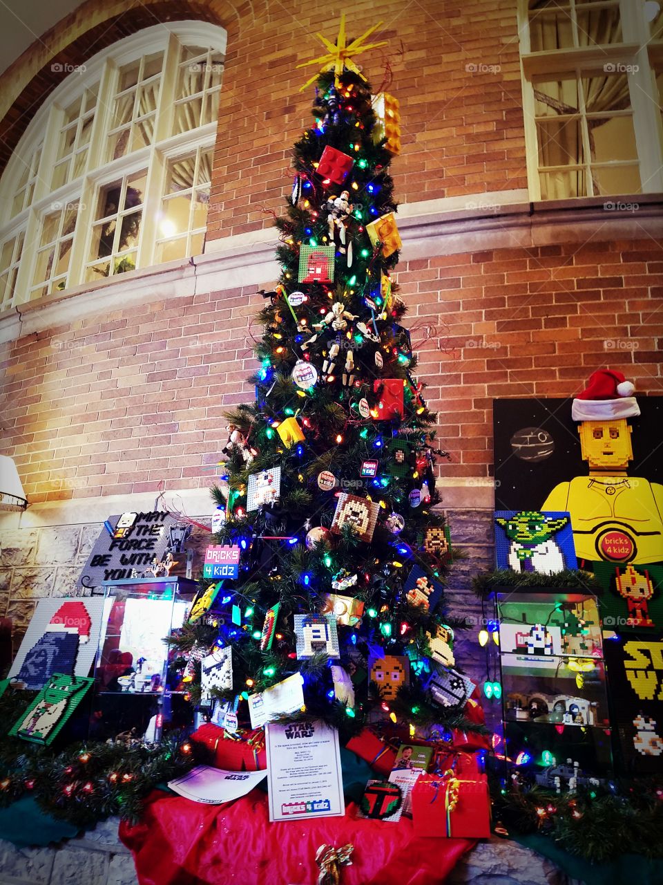 Lego tree inside of the Hotel Roanoke
