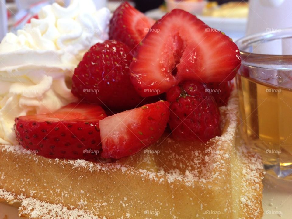 red food strawberry waffle by itsAus