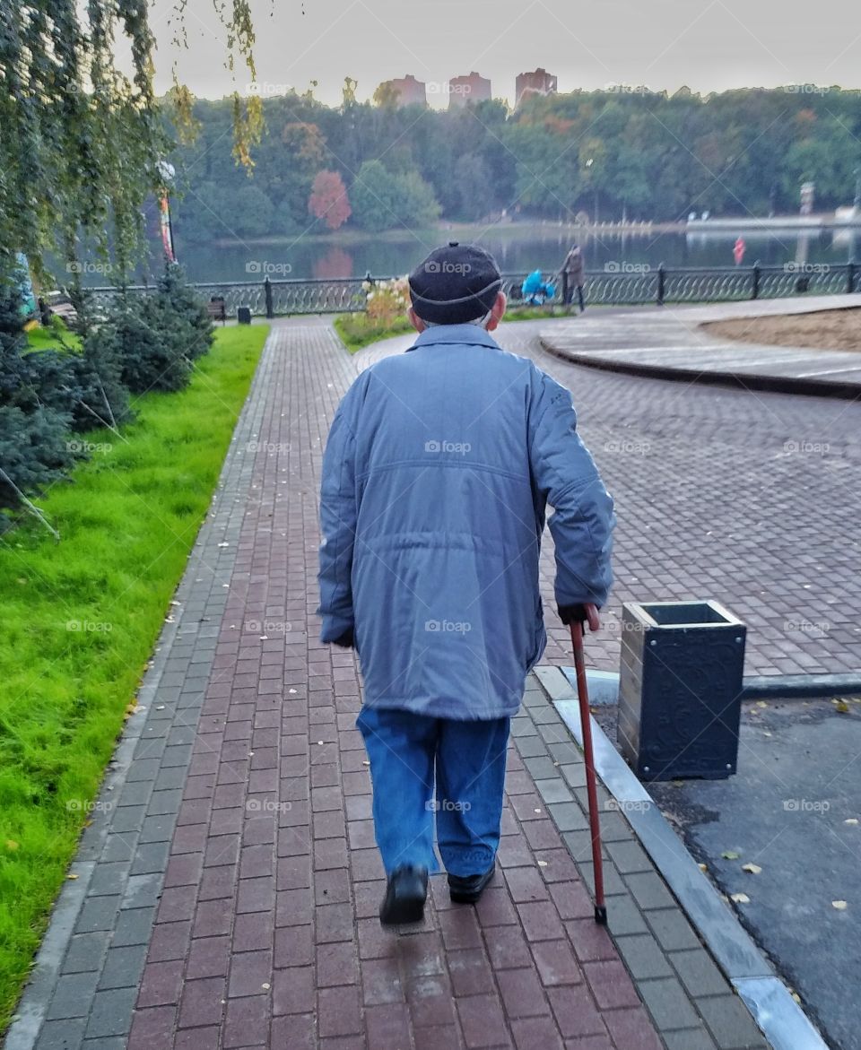 Most of us will get old. It's probably not much fun to walk with a cane but this is the truth  of life.