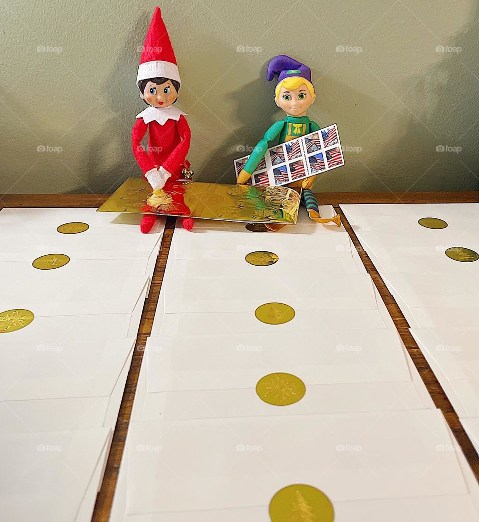 Elf on the shelf antics, mailing out Christmas cards, bringing holiday cheer to our home 