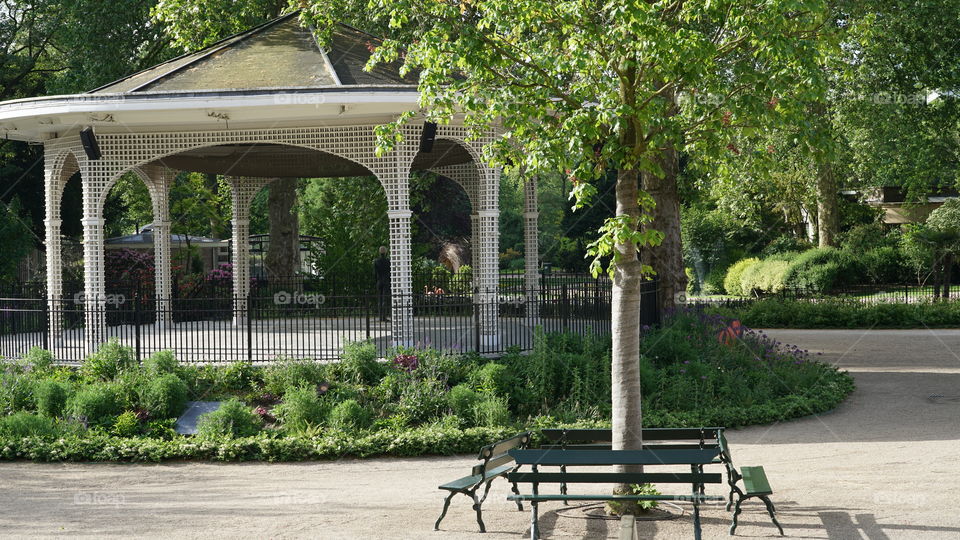Kiosk in park.