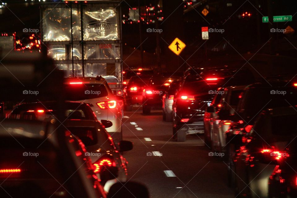 Evening Traffic. After the days end the highways light up with color and life.