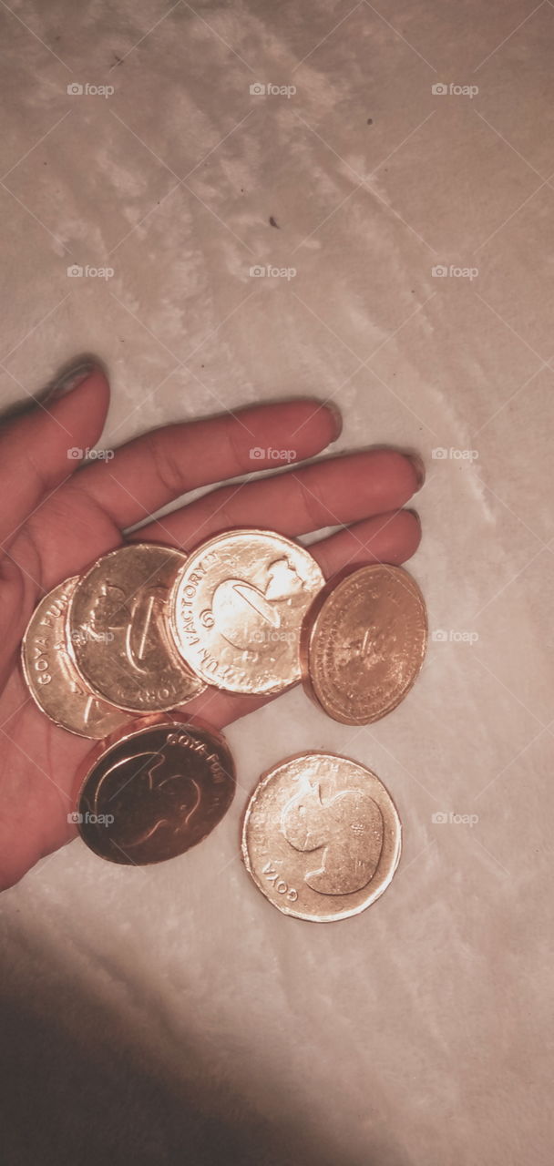Chocolate gold coins. 😁