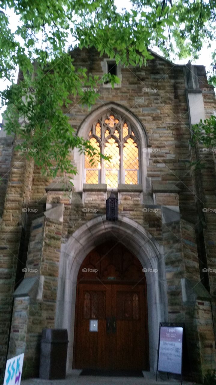 Historic Stone Building. Historic Stone Archway and Building