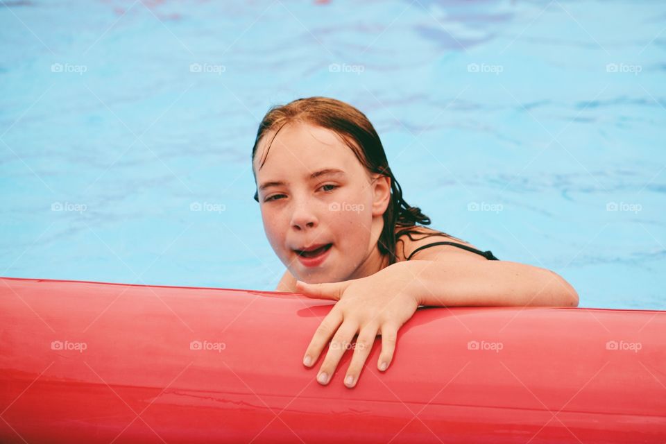 Girl in the pool