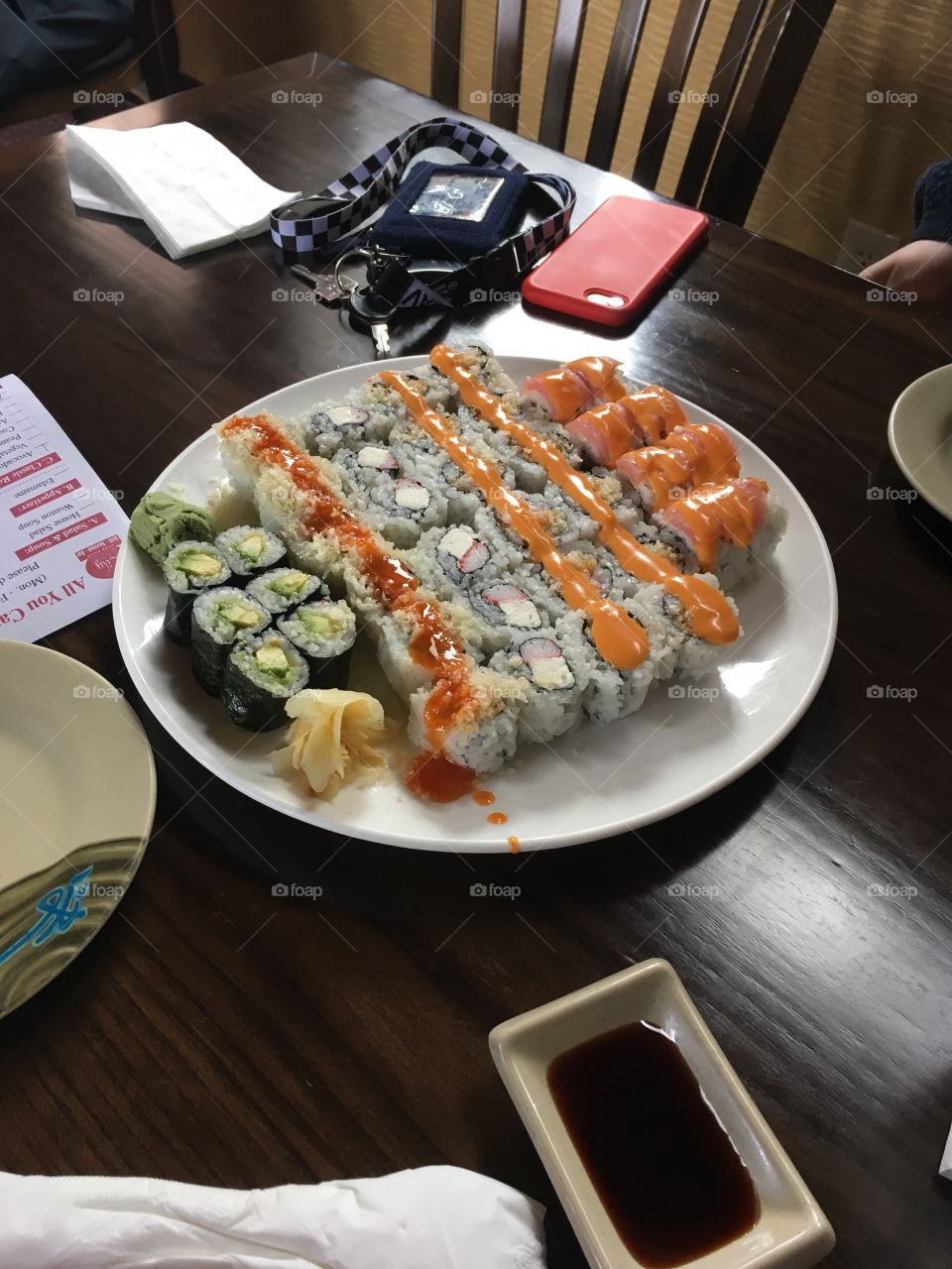 A sushi plate for lunch 