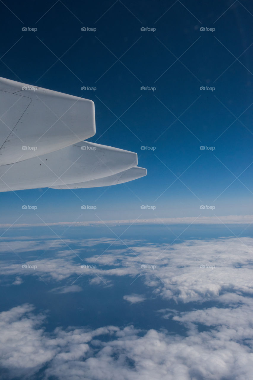 View from a airplane up in the air over Sweden traveling from Malmö to Stockholm.