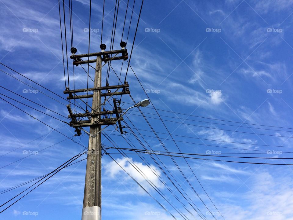 Power Lines Blue Sky