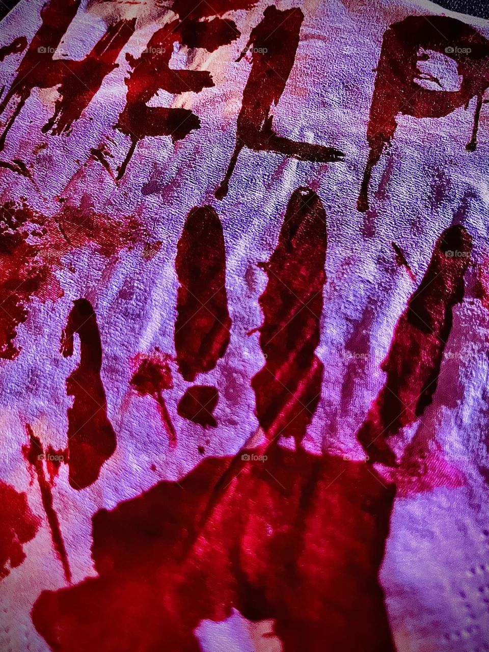 Call For Help with Bloody Handprint 