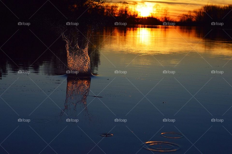 Watery sunset