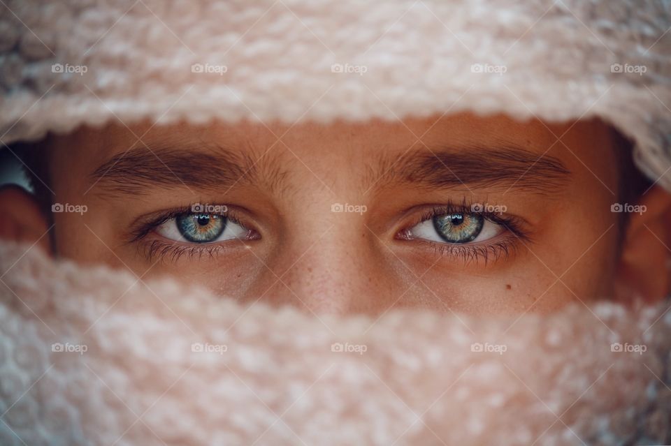 Close up photo of my nephew eyes 