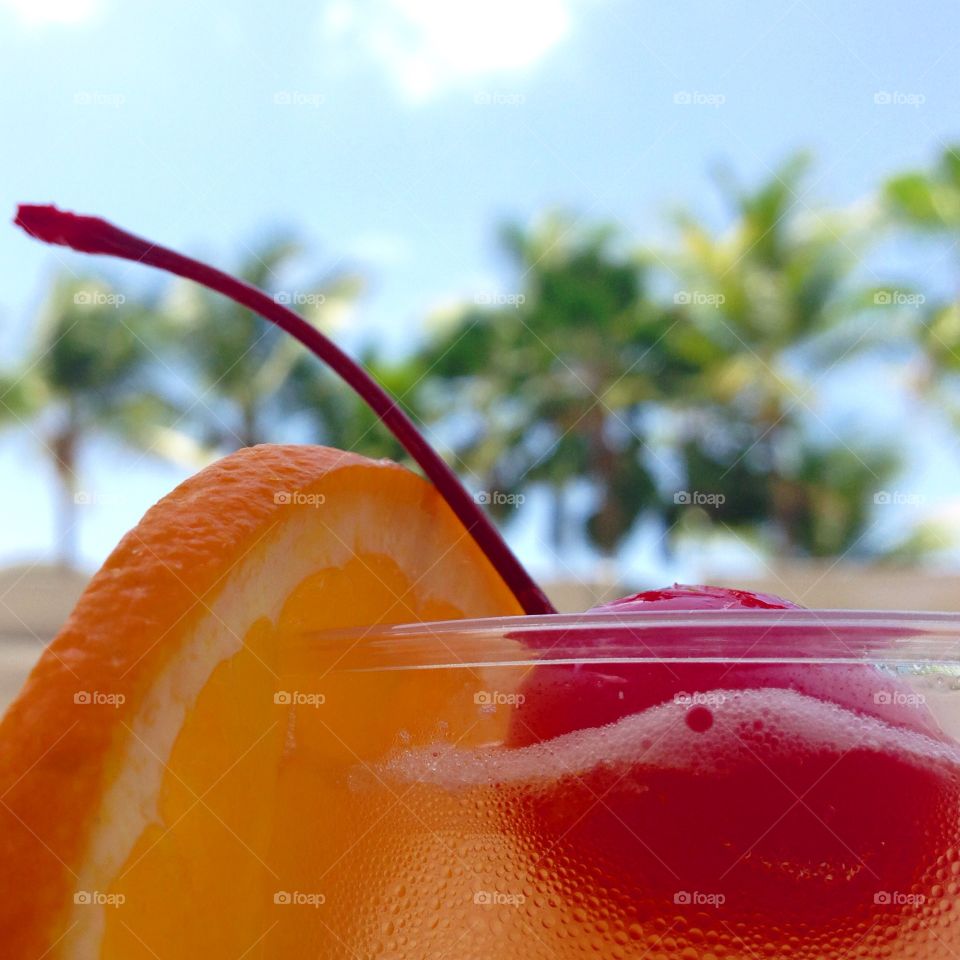 Vacation in Puerto Rico. Sangria under blue skies