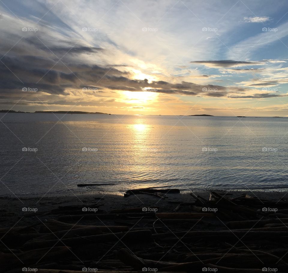 Reflection of sunlight at sea