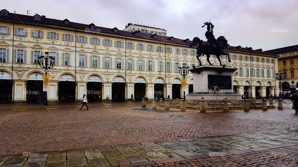 Piazza san carlos in Turin in Italy