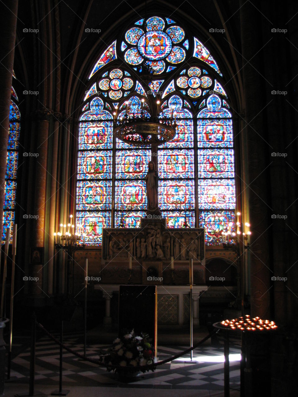Notre Dame stained glass window 1. Notre Dane Cathedral 