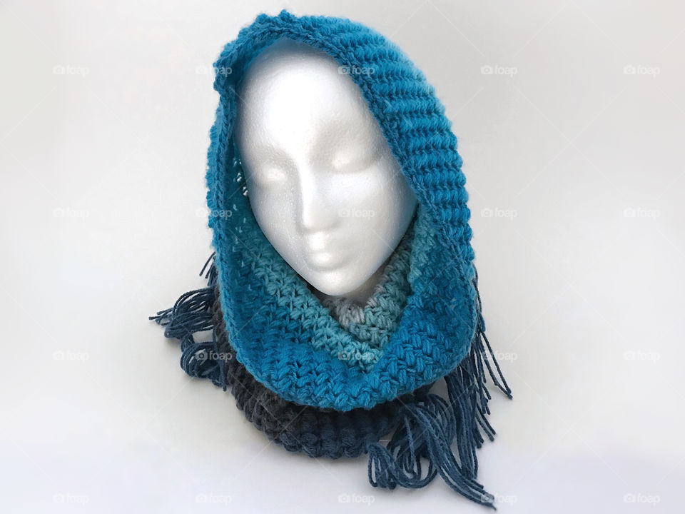 Homemade crocheted Infinity scarf