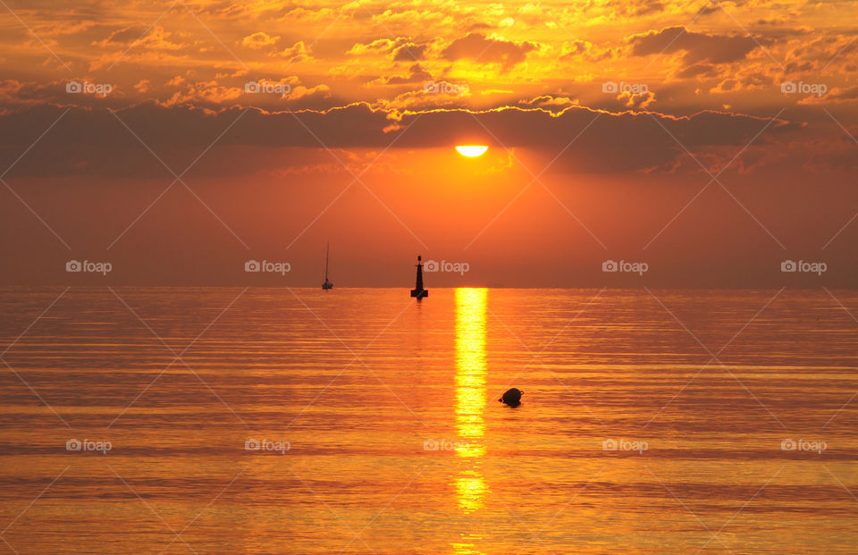 View of a sunset over the sea