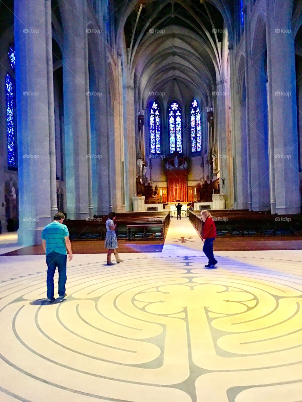 Prayer Labyrinth in Grace Cathedral, San Francisco California. 