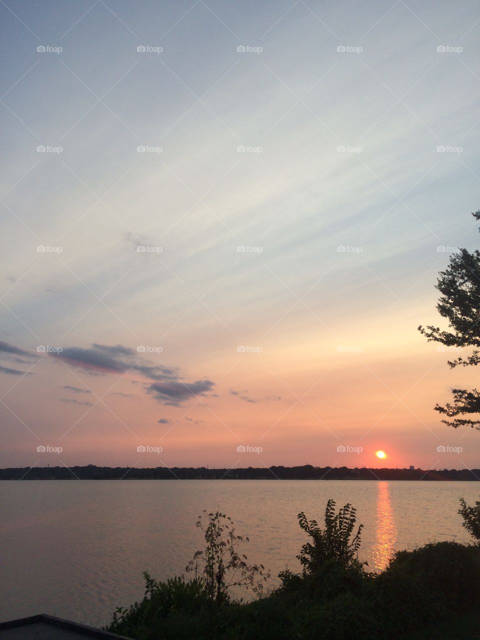 Amazing sunset. Beautiful sunset on a lake