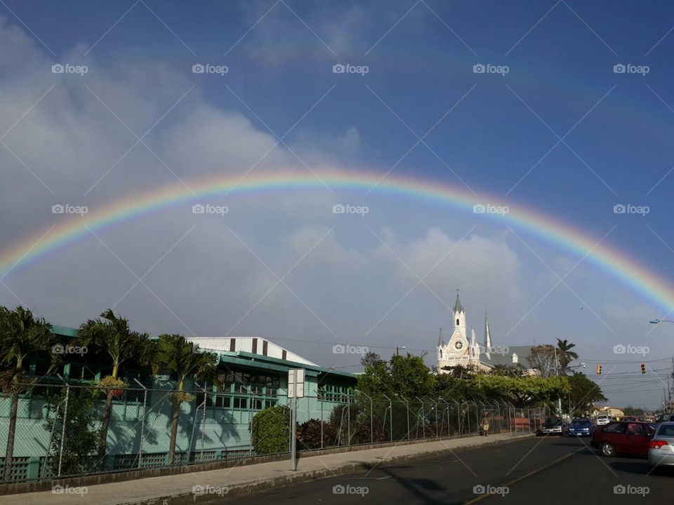 Rainbow. Rainbow at our town