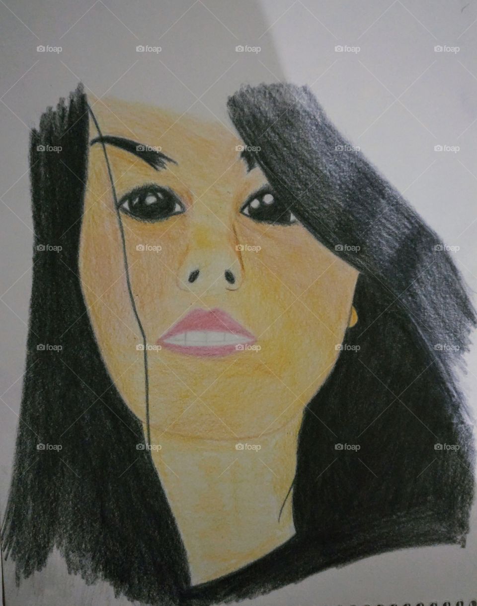 Hand Made portrait of a beautiful Girl.