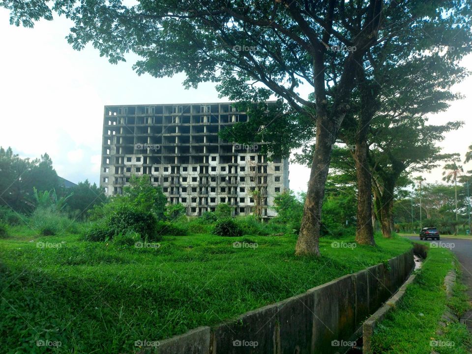 Abandoned apartment building