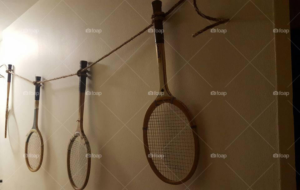 Hanging Tennis Racquets Home Design!